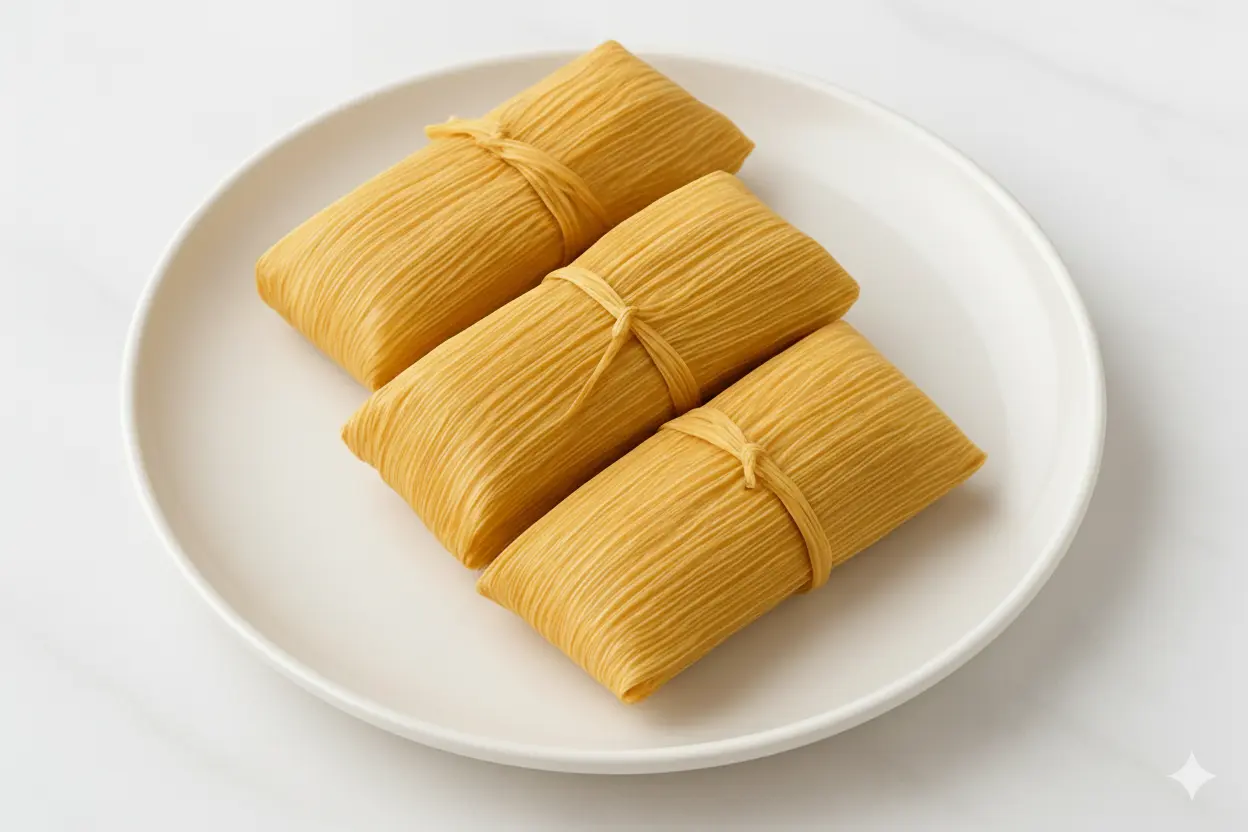 Homemade traditional tamales at El Padrino Restaurant in Calgary, AB